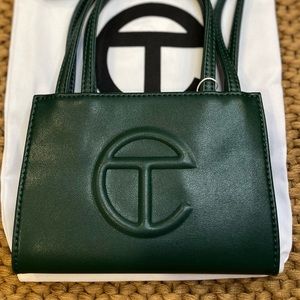 Dark green small telfar shopping bag NWT